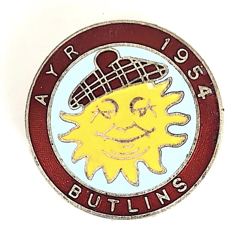 Butlins 1954 Ayr holiday camp Mr Sun badge