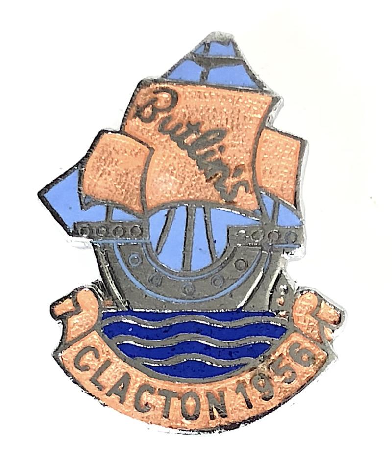 Butlins 1956 Clacton holiday camp cut out ship badge