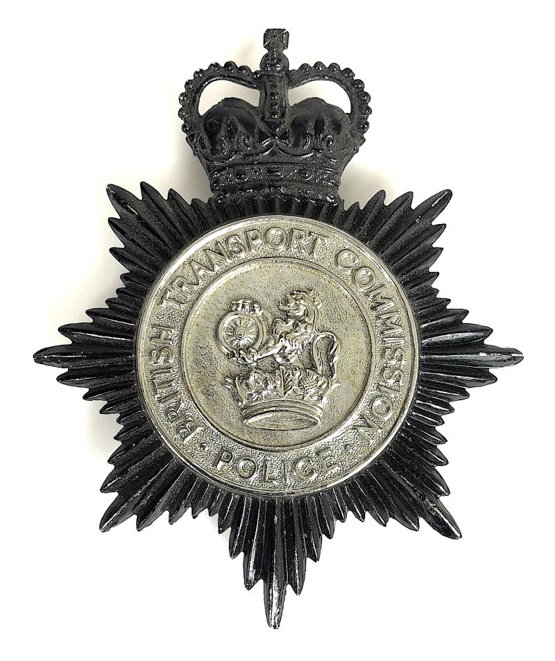 British Transport Commission Police railway helmet plate