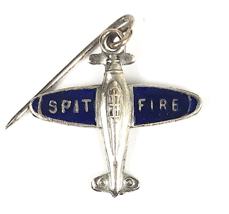 WW2 Spitfire fighter plane enamel fundraising badge