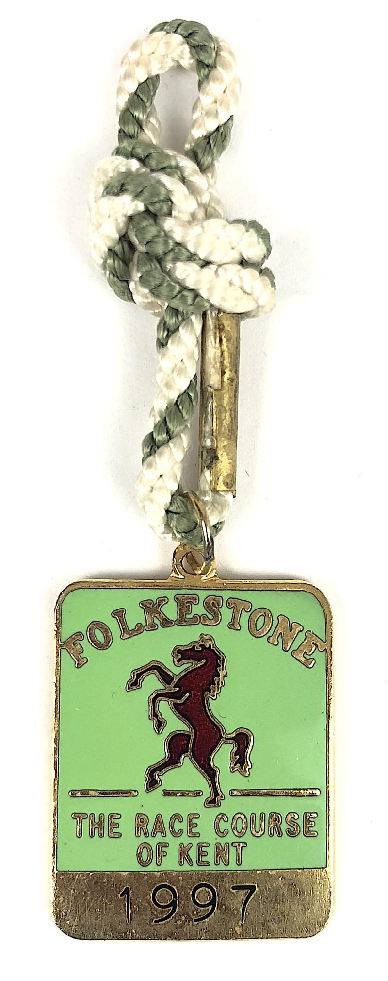 1997 Folkestone Horse Racing Club Badge closed course Kent