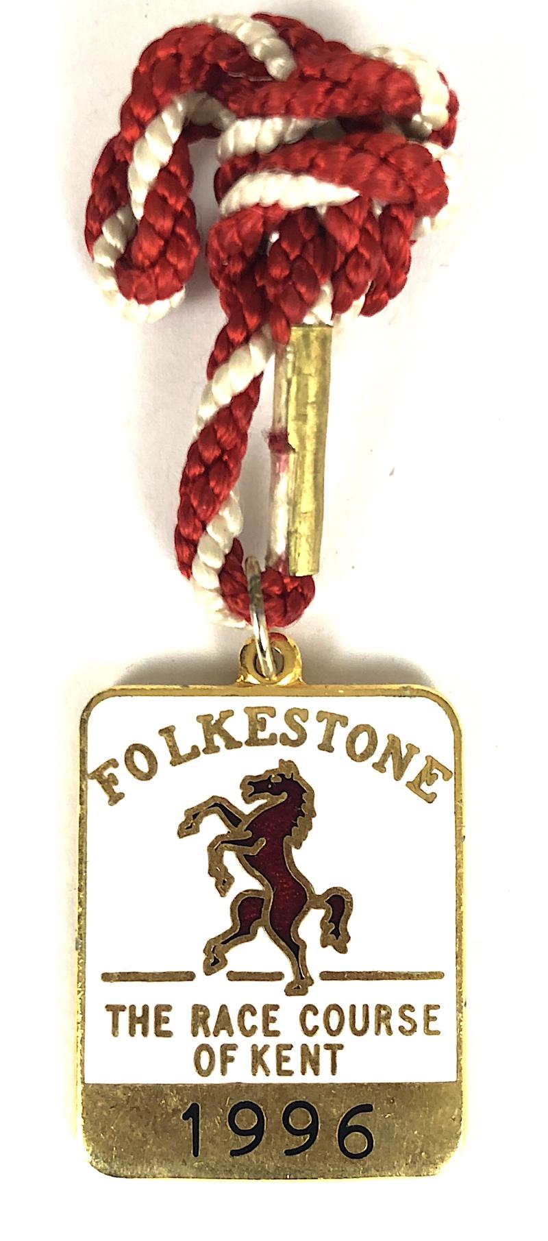 1996 Folkestone Horse Racing Club Badge closed course Kent