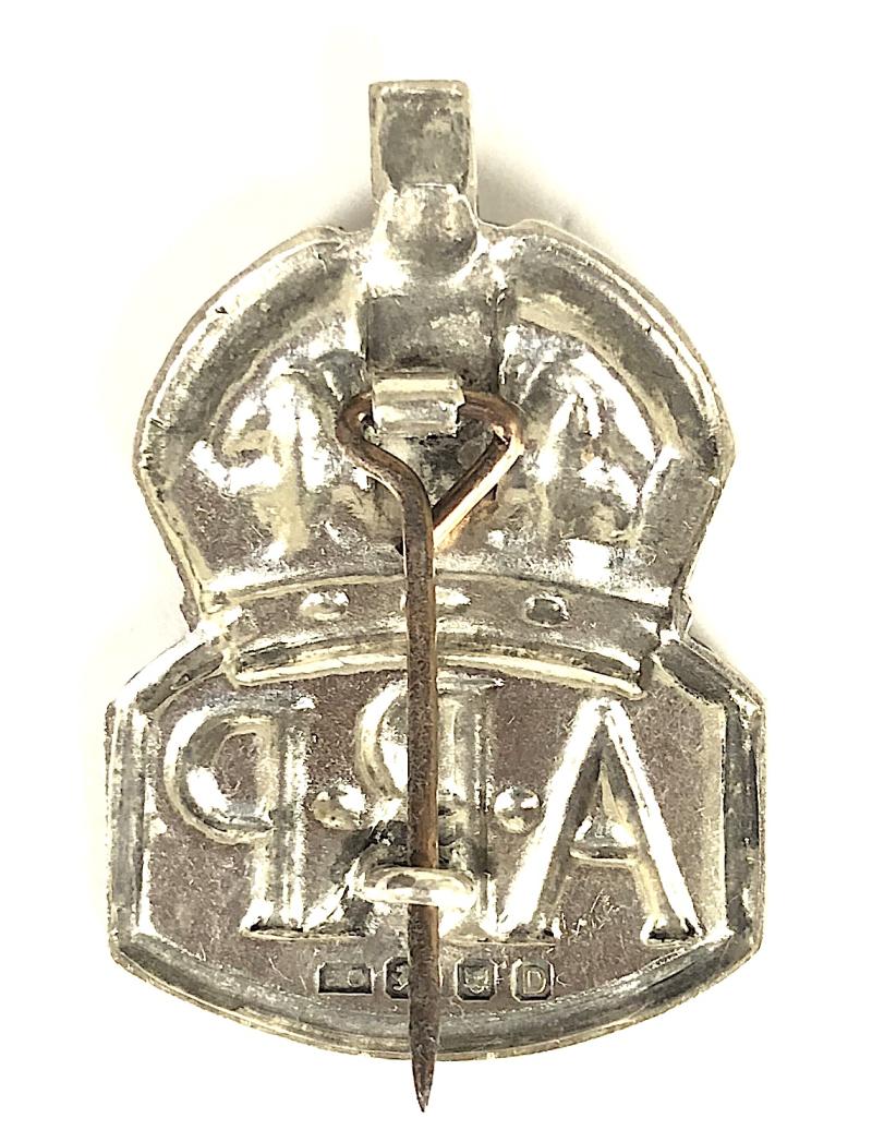 Air Raid Precautions 1939 silver ARP lady warden pin badge