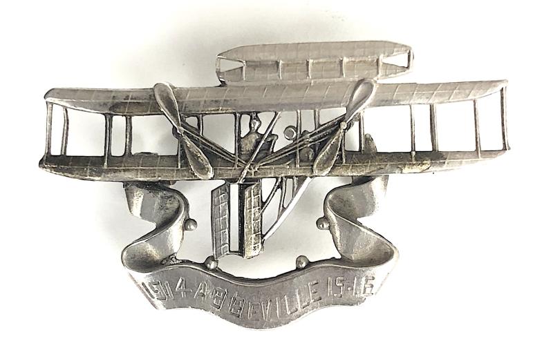 WW1 Henry Farman French Style Biplane 1914 -1916 Abbeville Battle Badge