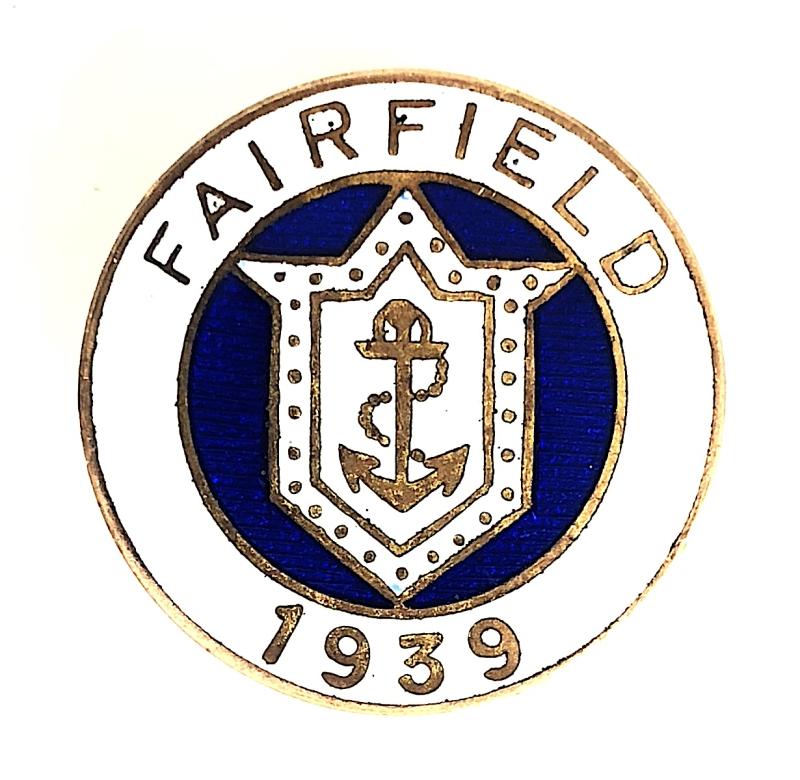 Fairfield Shipbuilding Company 1939 war service badge No 381