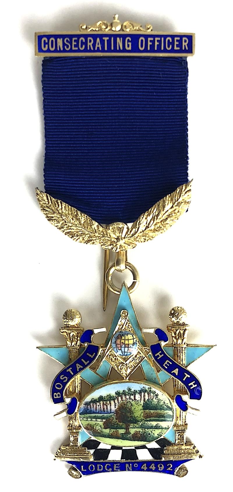 Masonic Consecrating Officer Bostall Heath Lodge 1922 silver enamel jewel