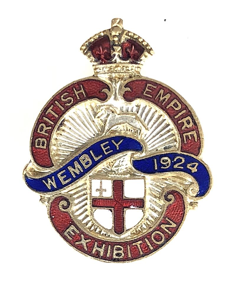 1924 British Empire Exhibition Wembley gilt and enamel souvenir badge