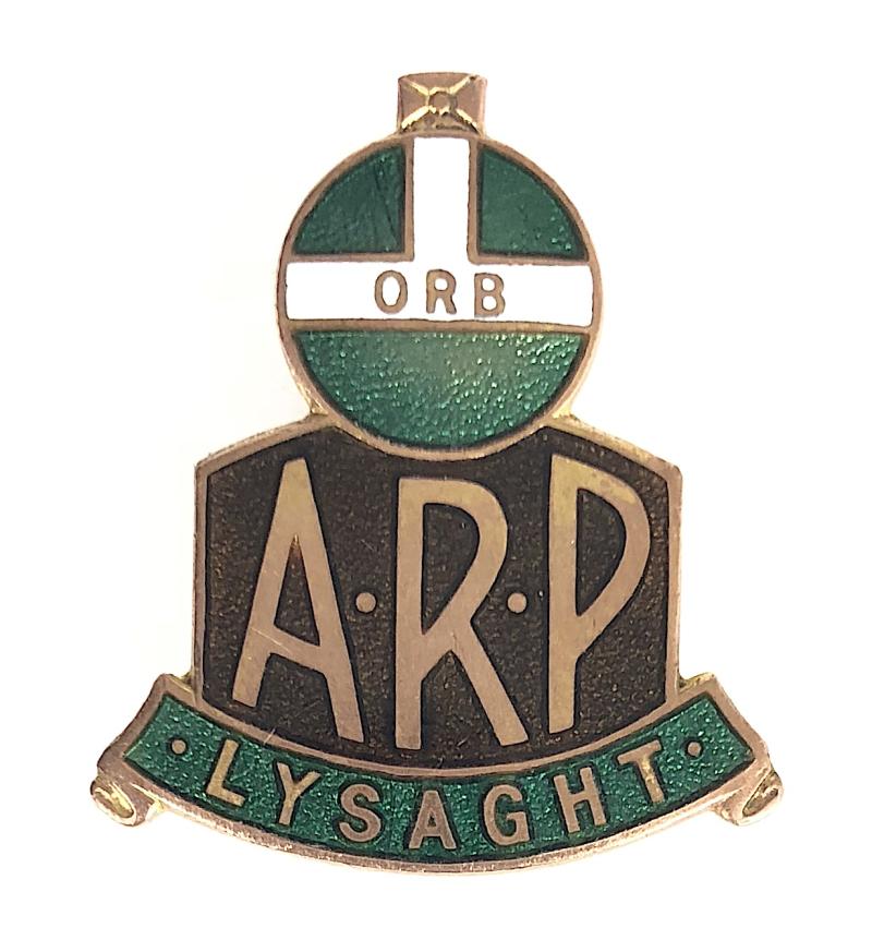 John Lysaght Ltd Orb Iron Works Newport ARP air raid precauctions badge