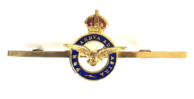 Royal Air Force pilot wing RAF wartime gilt and enamel tie pin badge