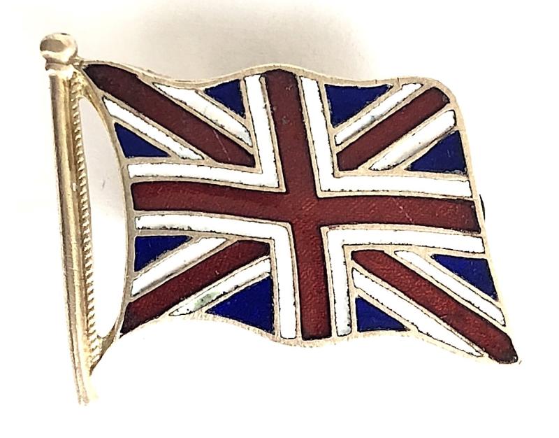 Union Jack Flag gilt and enamel patriotic badge