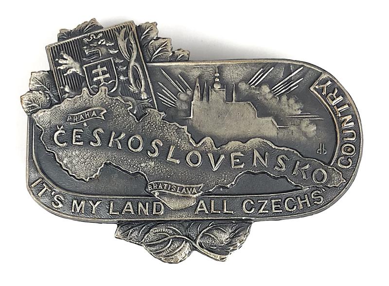 In memory of a Czechoslovak soldier Great Britain 1941 badge by H.W.Miller Ltd