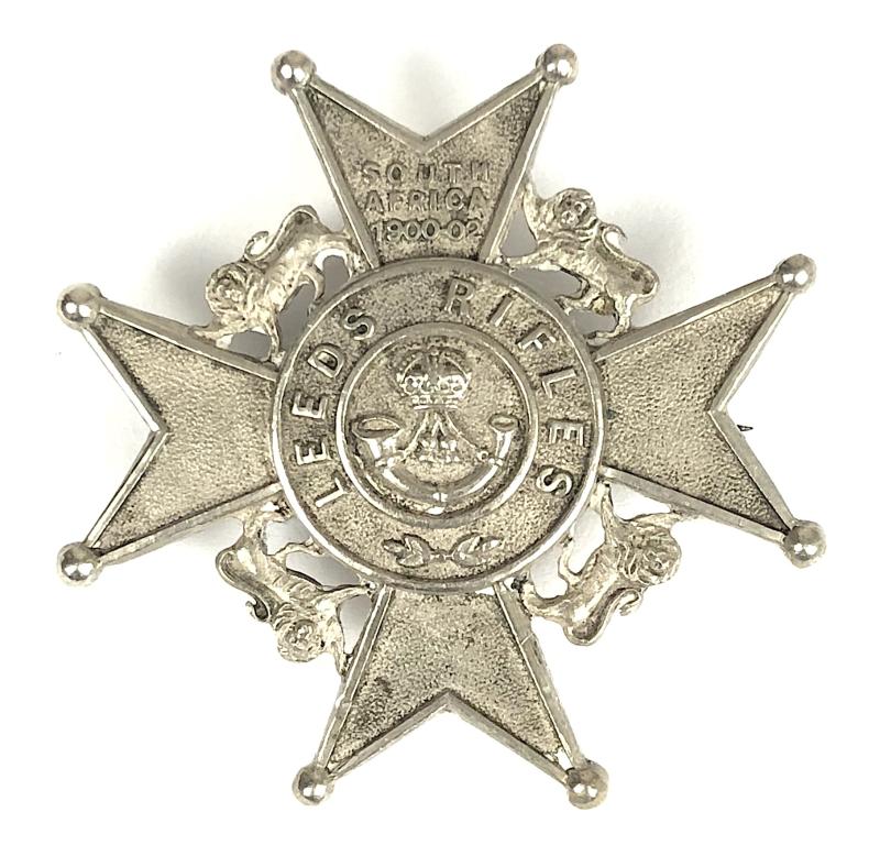 8th Bn (Leeds Rifles) West Yorkshire Regiment Officer’s cap badge brooch pinned