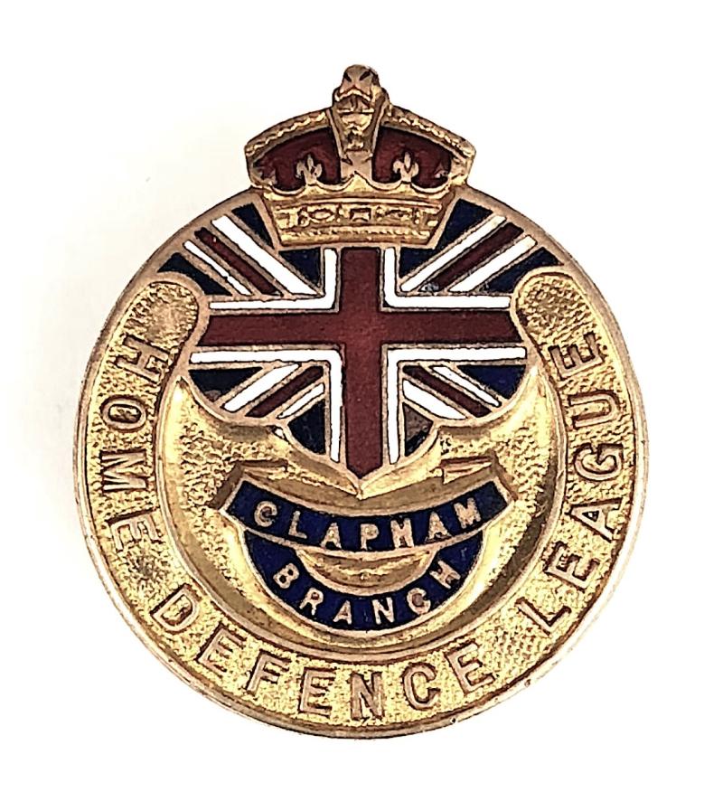 WW1 Clapham Home Defence League VTC lapel badge London