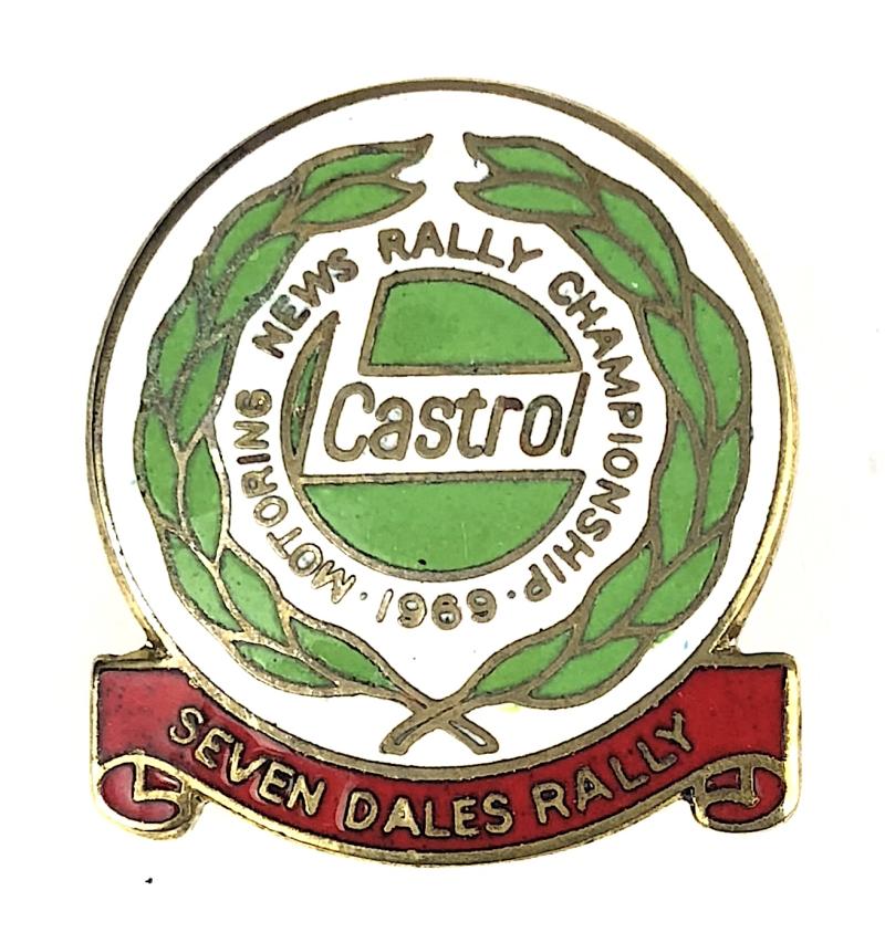 1969 Castrol Motoring News Seven Dales Rally Championship badge