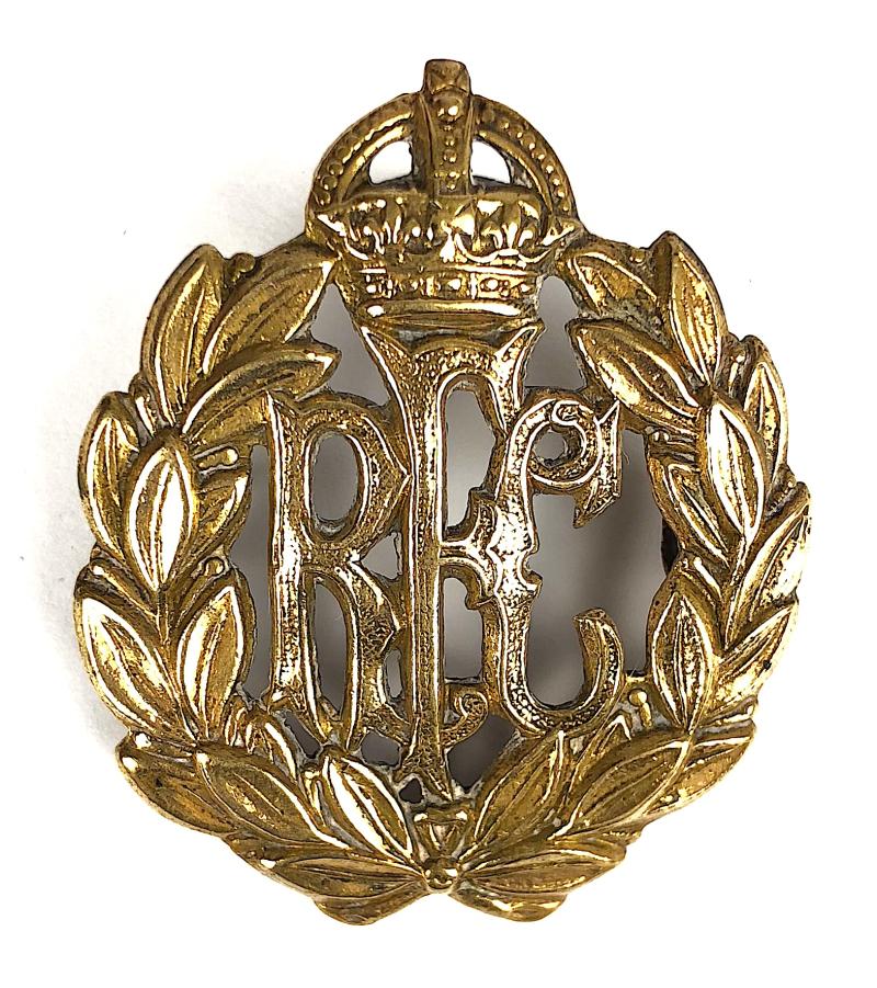 WW1 Royal Flying Corps other ranks RFC brass cap badge