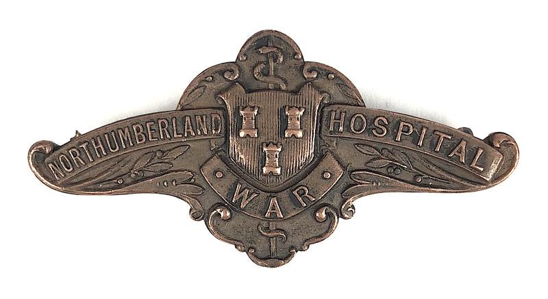 WW1 Northumberland War Hospital nurse uniform badge Newcastle-upon-Tyne,