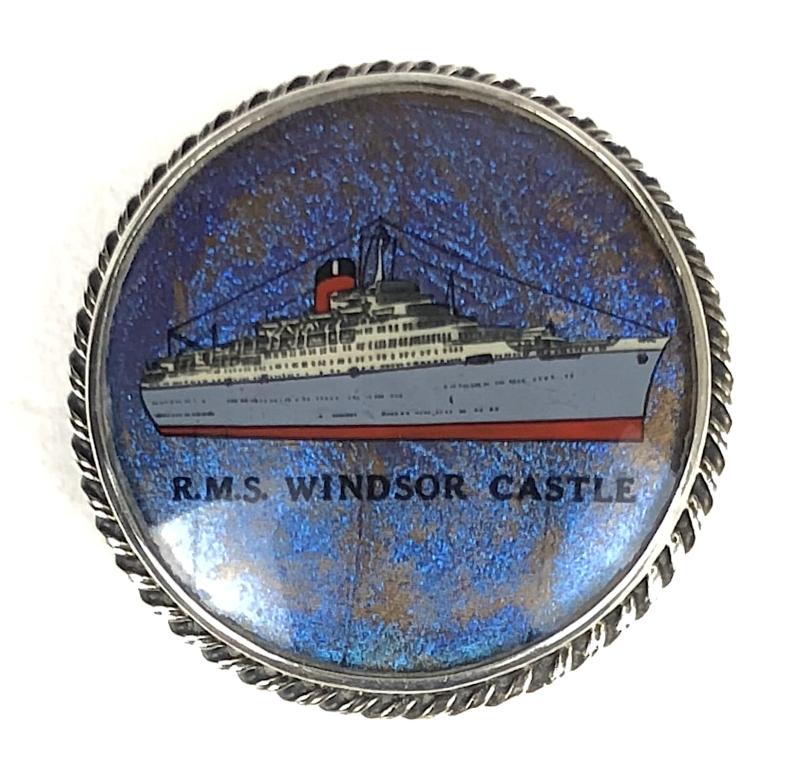 RMS Windsor Castle Union-Castle Line silver ships picture badge torpedoed sunk 1943
