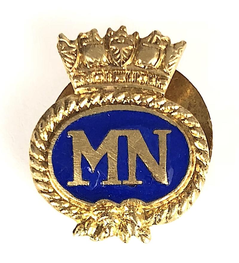 WW2 Merchant Navy gilt and enamel lapel badge