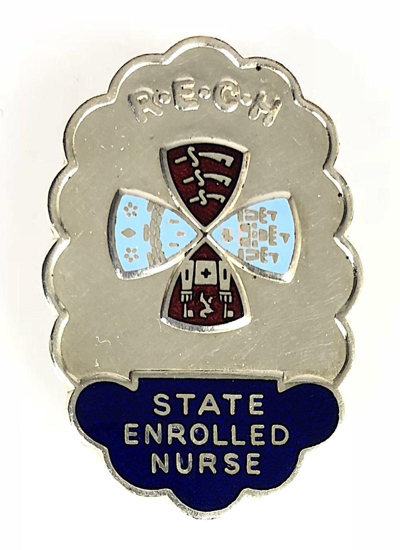 Royal Eastern Counties Hospital State Enrolled Nurse SEN Badge
