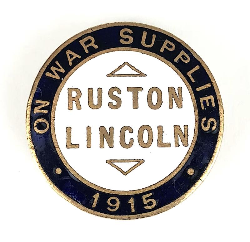 WW1 Ruston Company Lincoln 1915 On War Service Badge