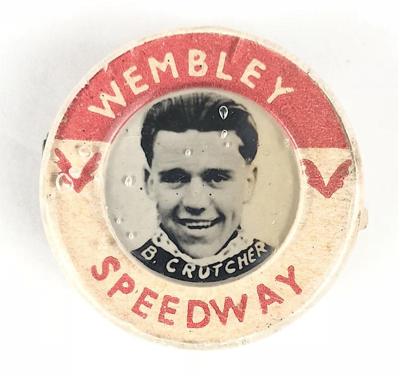 Wembley Speedway Rider Brian Crutcher Photographic Badge Seasons 1953-56