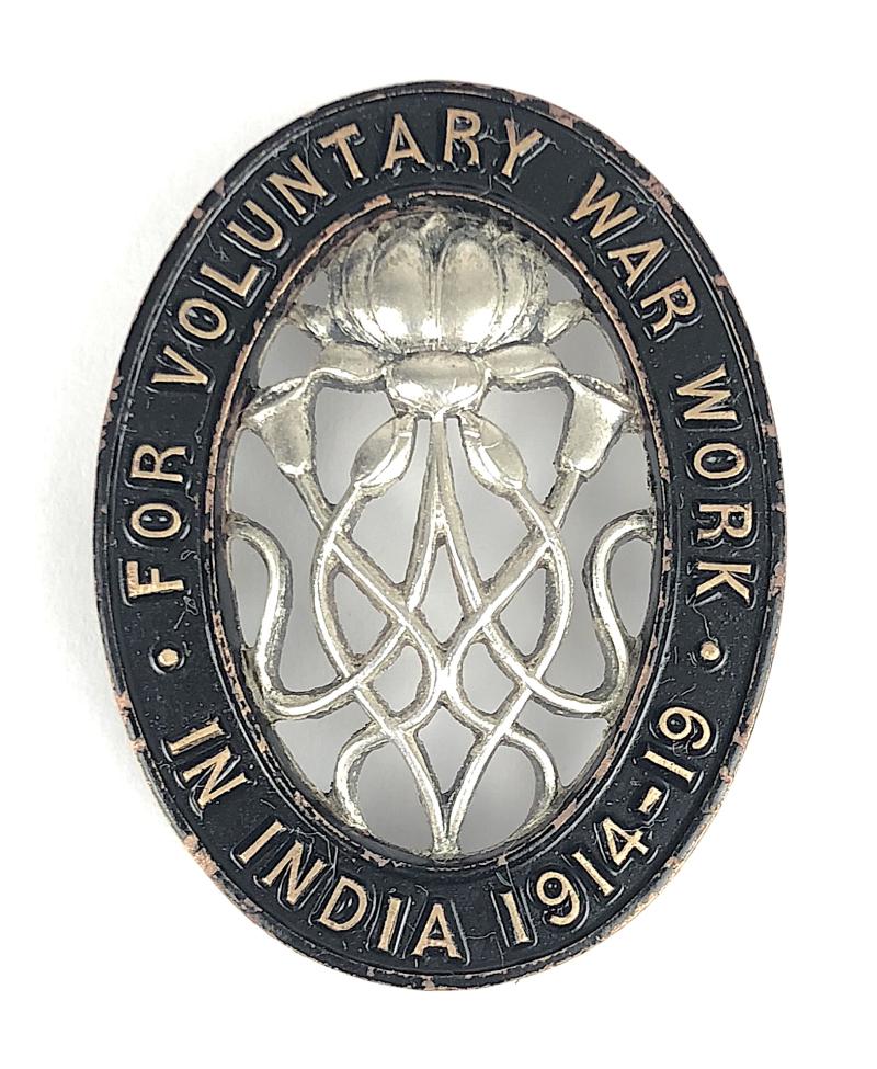 For Voluntary War Work In India 1914 -1919 tribute medal by H.M.Mint Calcutta