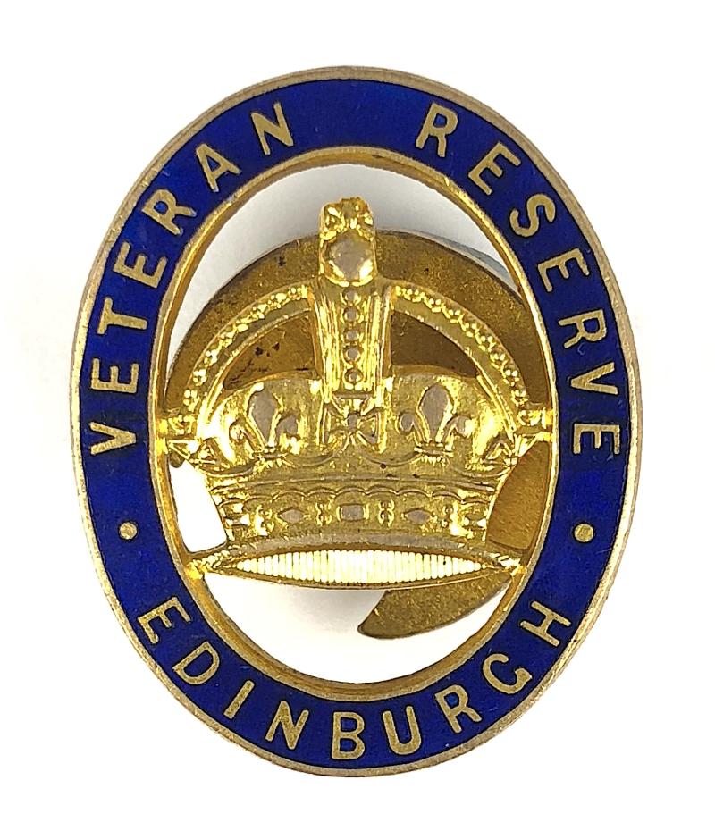 Veteran Reserve Edinburgh Scottish home front numbered badge