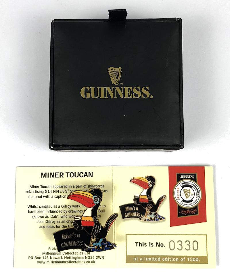 Guinness & Co Limited Edition Millennium Collectable Miner Toucan Badge