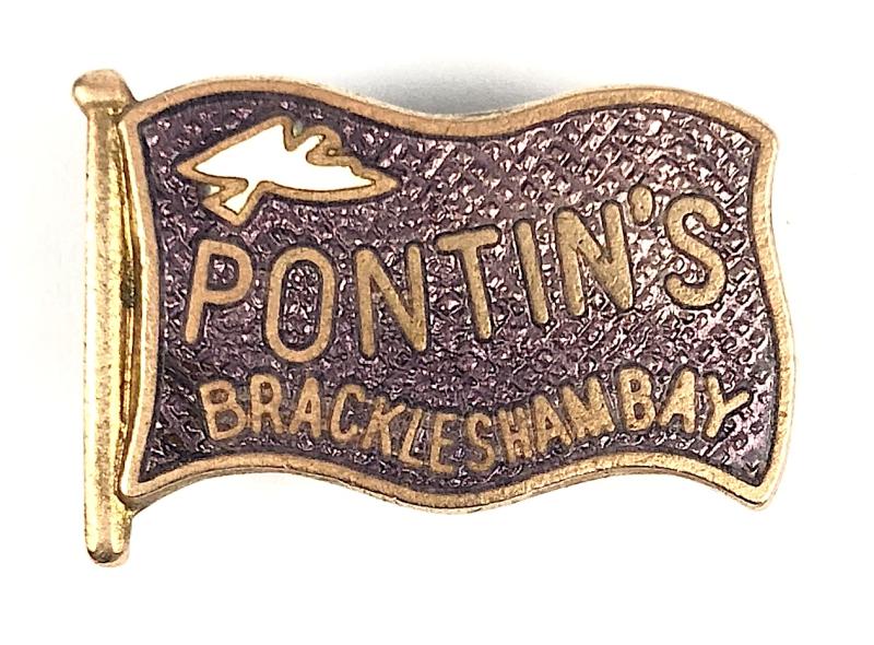 Pontins Holiday Camp Bracklesham Bay enamel flag badge