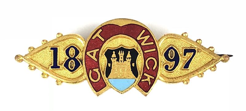 1897 Gatwick Racecourse Victorian period horse racing club badge No 53