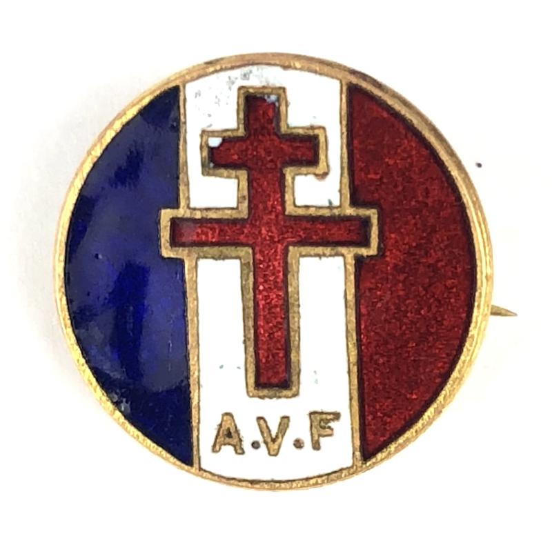 WW2 Free French 'Amis des Voluntaires Francais' AVF supporters badge