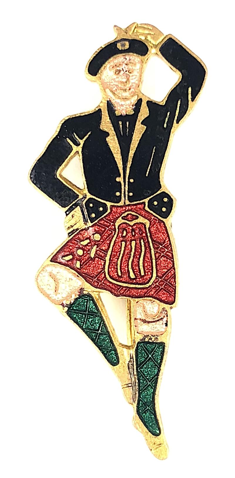Scottish Highland Dancer male traditional figure badge c1940s