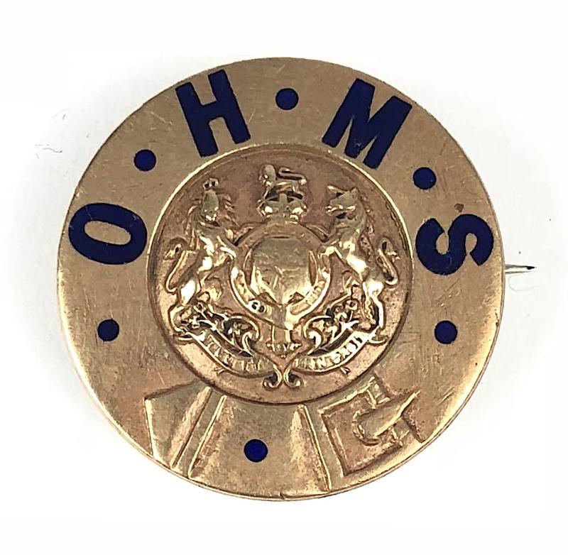 WW1 On His Majesty's Service O.H.M.S. war service numbered badge affiliated A.S.C.