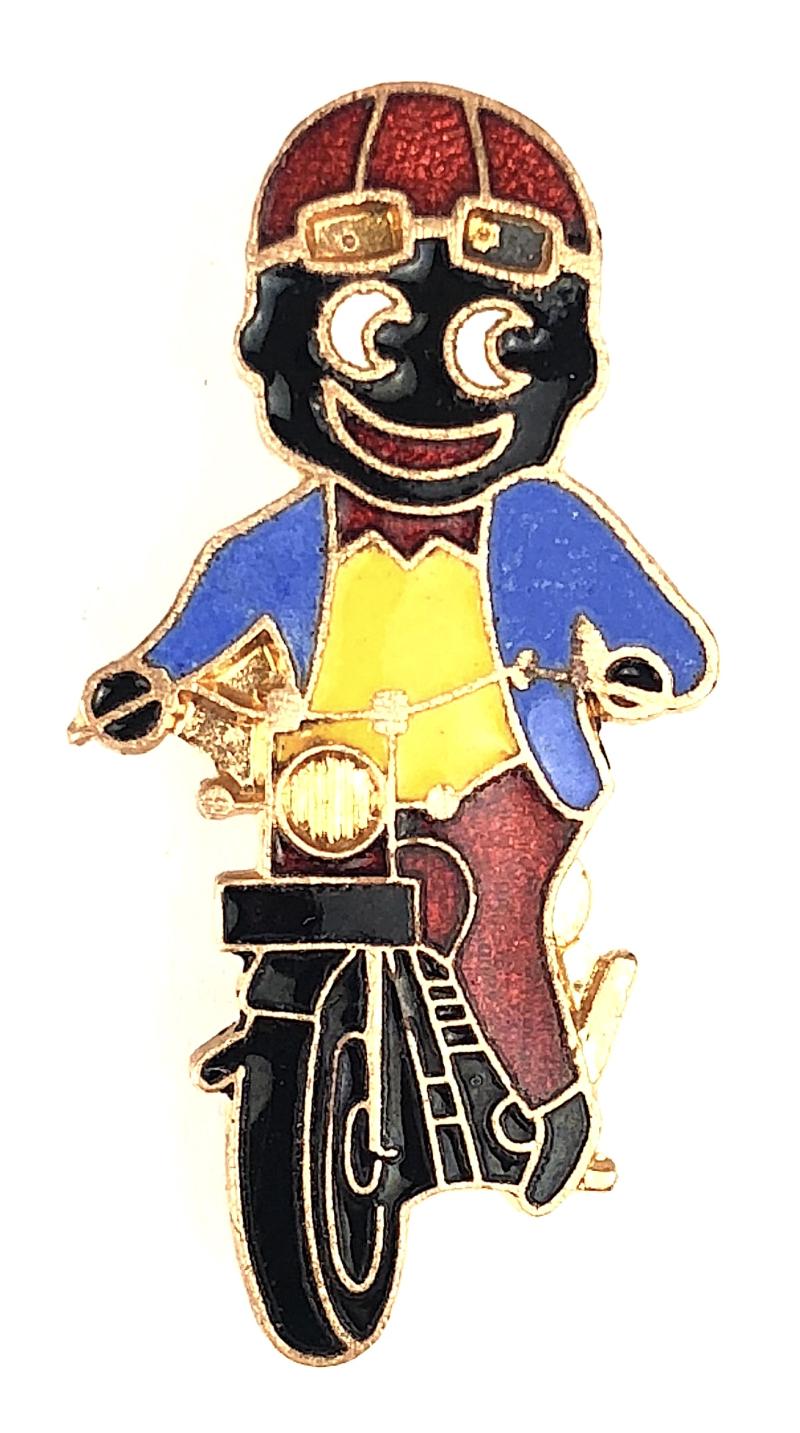 Robertsons 1970s Golly motorcyclist advertising badge