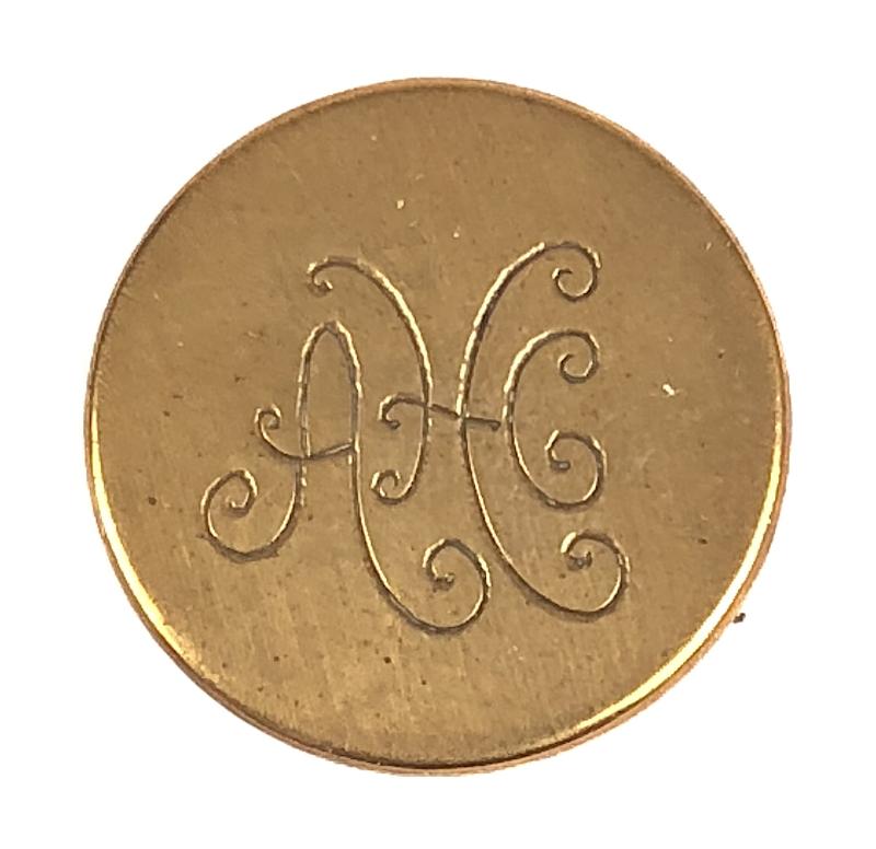 The Adelaide Hunt Club Australia engraved script button c.1880-1910