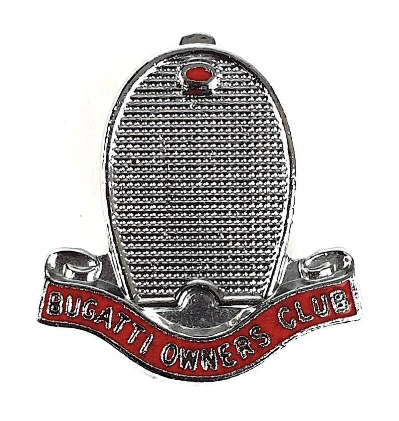 Bugatti Owners Club Radiator Emblem Vintage Pin Badge