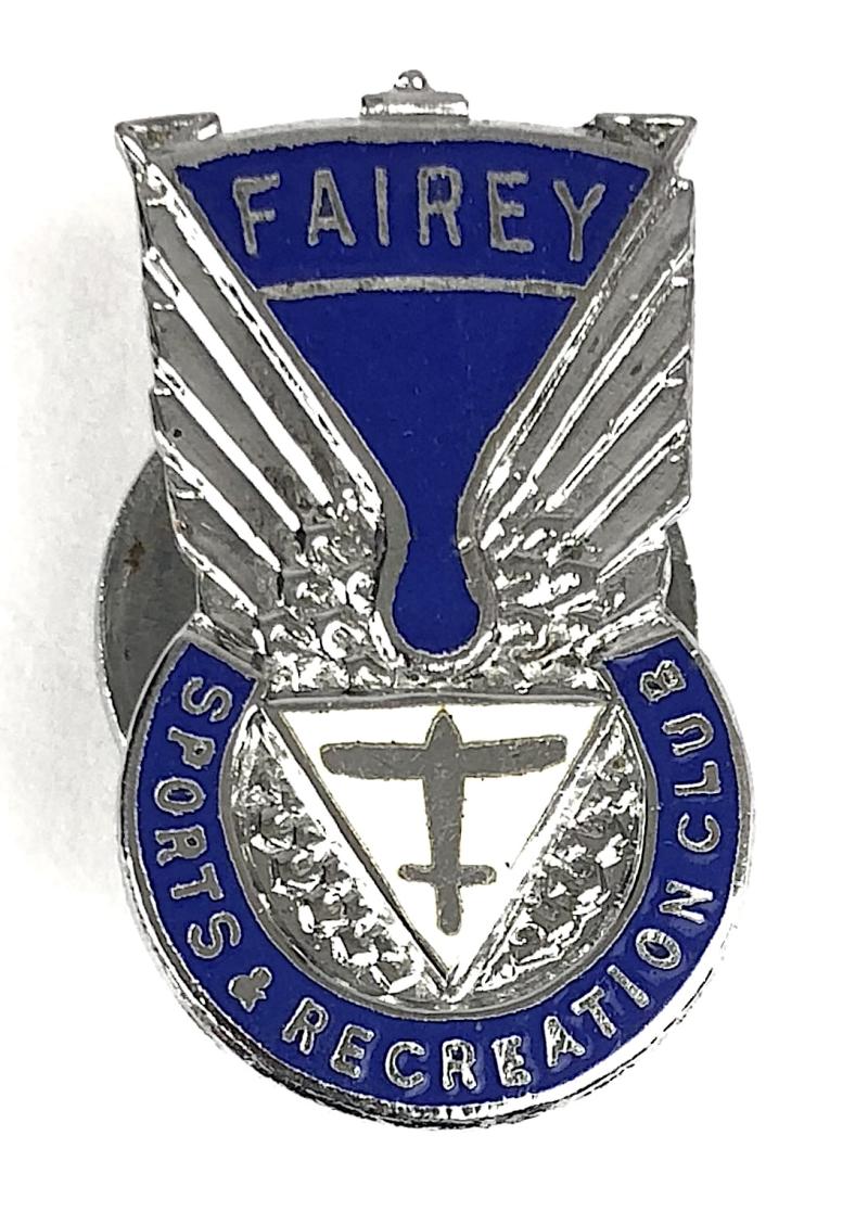 Fairey Aviation Company Ltd Sports & Recreation Club members badge c.1940's