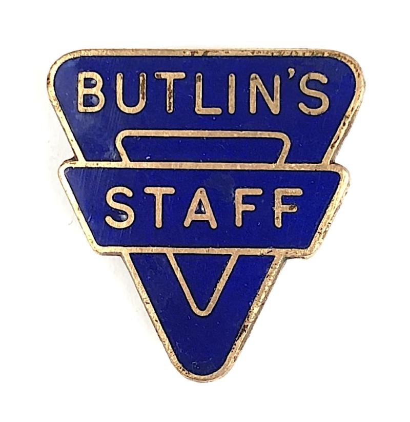 Butlins Holiday Camp Blue Inverted Triangle Numbered Staff Badge