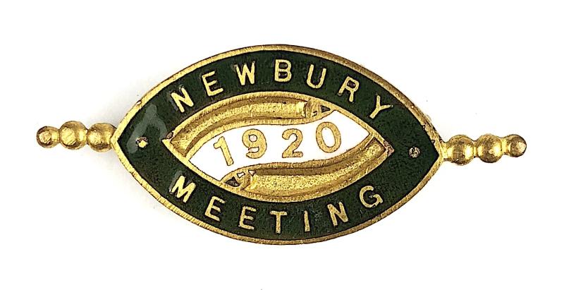 1920 Newbury Meeting horse racing club pin badge
