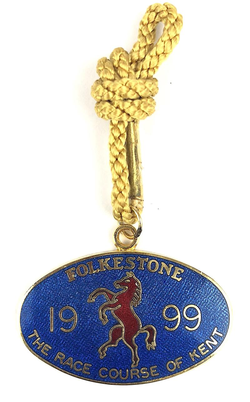 1999 Folkestone Racecourse Horse Racing Club Badge closed course Kent