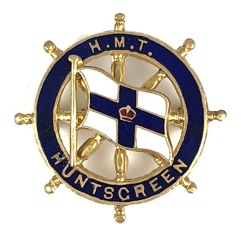 His Majesty's Troopship H.M.T. Huntsgreen Orient Line ships wheel badge