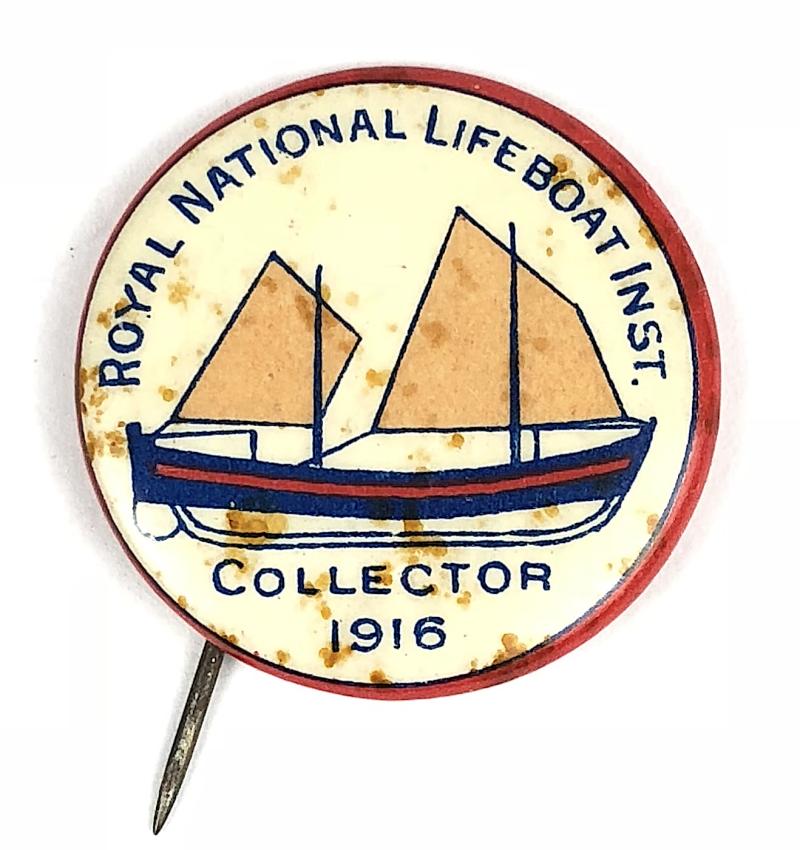 WW1 Royal National Lifeboat Institution RNLI Collector 1916 badge