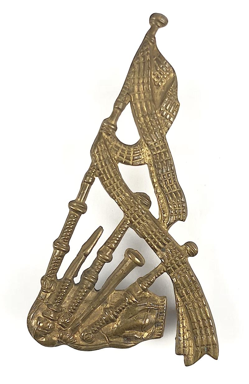 British Military Scottish Piper brass qualification arm badge