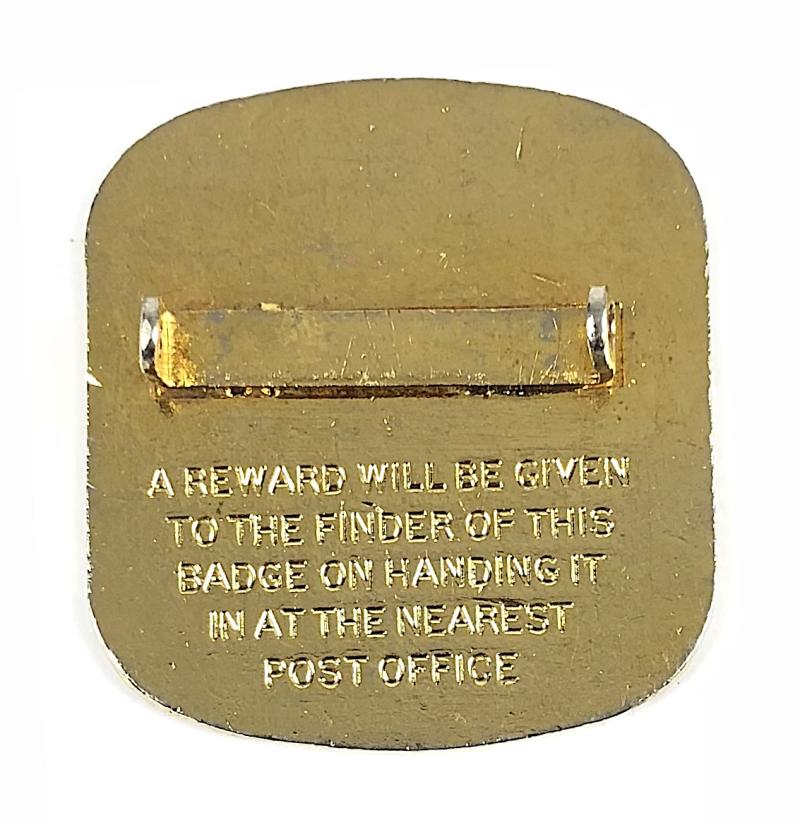 General Post Office GPO Royal Mail postmans 855 BD security badge Bradford