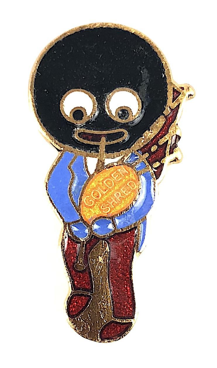 Robertsons Golly bagpiper white waistcoat advertising badge F&S