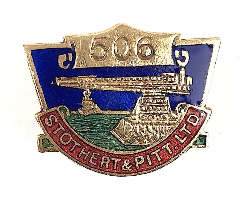 Stothert & Pitt Ltd Crane Specialist On War Service Numbered Badge Bath