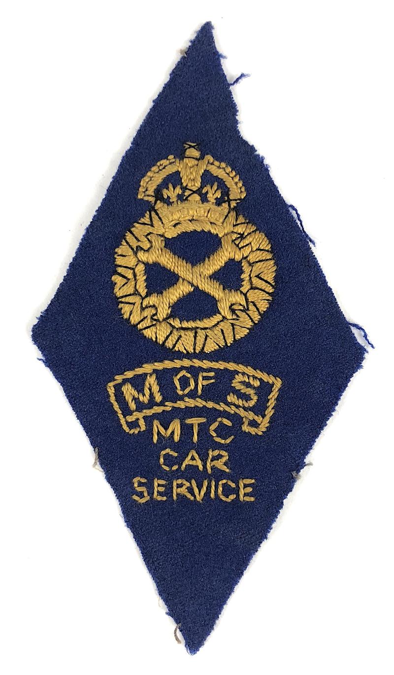 WW2 Ministry of Supply Mechanised Transport Corps MTC Car Service Cloth Badge