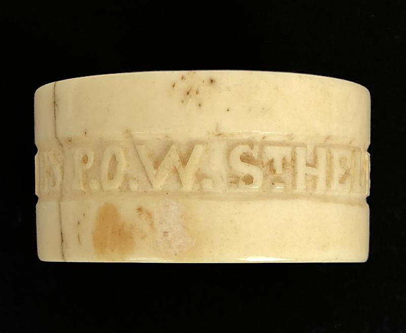 Boer War 1902 St.Helena POW bone artwork napkin ring