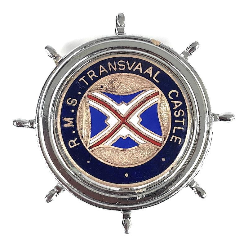 RMS Transvaal Castle Union-Castle Shipping Line ships wheel badge c.1961–1966