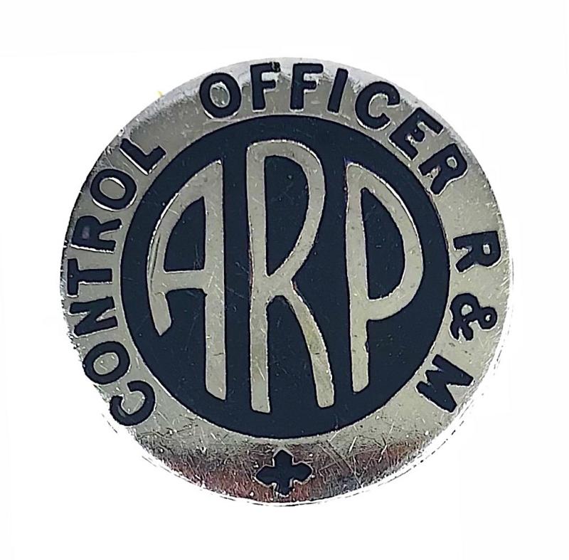 WW2 Control Officer R&M ARP Air Raid Precautions Badge